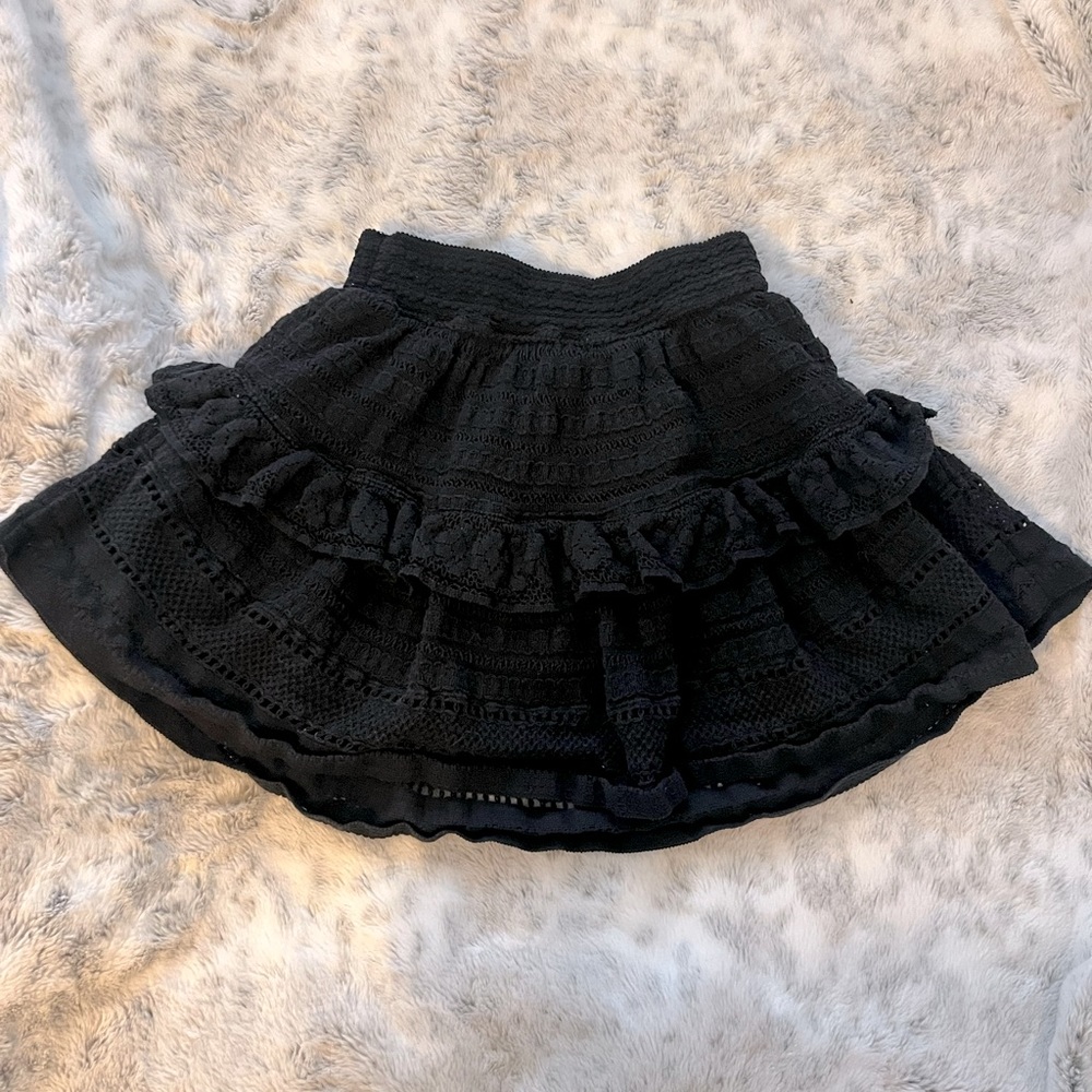 Black Aerie Rock N Ruffle Mini Skirt